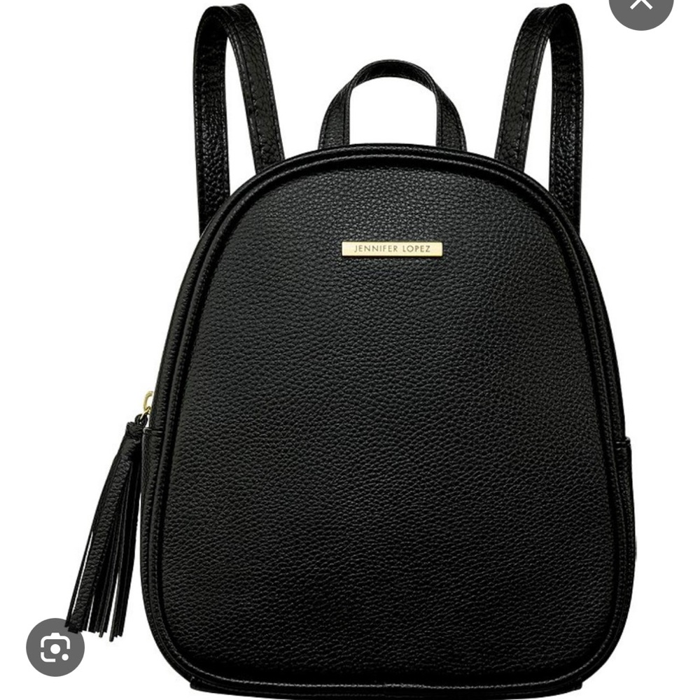 Jennifer Lopez Black Fashion Backpack with Dome Shape